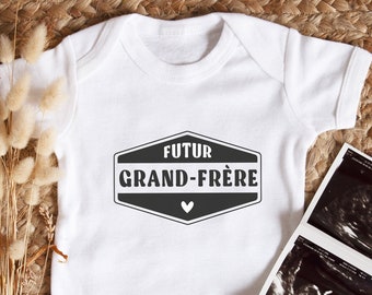 body bébé - Futur grand-frère - Body bébé personnalisé - Annonce de grossesse - Texte personnalisable - Vêtement à personnaliser pour bébé