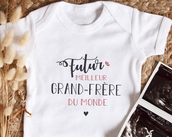 baby bodysuit - Future best big brother in the world - Personalized baby bodysuit - Bodysuit with text to personalize - Pregnancy announcement