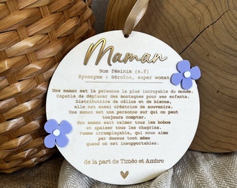 Holzschild - Mama - Blumen - Holzrahmen zum Muttertag - Geschenk für Mama - Geschenkidee für Mama - Deko für Mama