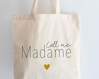 Tote bag call me madame - Future mariée - Cadeau EVJF - Tote bag future mariée - Sac course réutilisable - Sac call me madame - Cadeau evjf