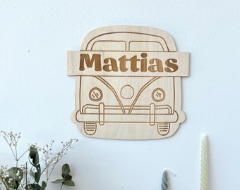 Personalized bedroom decoration - Van - Children's gifts - Birth gifts