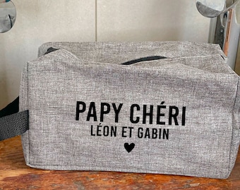 Personalized toiletry bag| Grandpa darling| Gift for men - Papy toiletry bag - Personalized gift - Grandfather's Day
