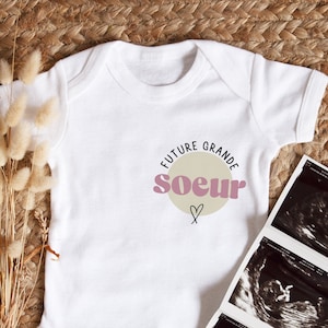 Announcement bodysuit - Future big sister - Bodysuit to announce the arrival of baby - Super big sister bodysuit - Gift idea for baby&#39;s sister