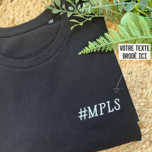 Personalized hand embroidered T-shirt - Capital embroidery | Unisex Embroidered Tshirt - Personalized Gift Man - T-shirt Personalized Message Woman