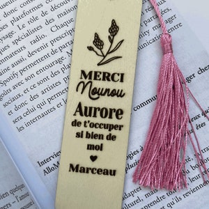 Personalized wooden bookmark - Thank you Nanny - Personalized gift idea - Nurse thanks - Original personalized gift Nanny