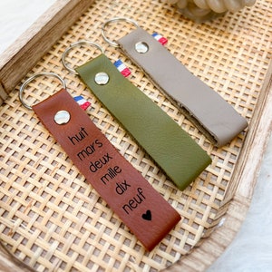 Personalized leather keychain Valentine&#39;s Day | Date