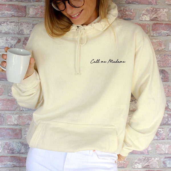 Pull à capuche - texte personnalisé - Cadeau personnalisé pour elle - Sweat à capuchon pour femme - Idée cadeau jeune mariée