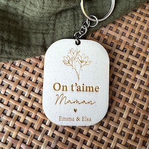 Personalized wooden key ring - Happy Mom&#39;s Day - Mother&#39;s Day key ring - Gift for mom - Mother&#39;s Day - Mom gift idea