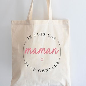 Tote bag - Mom too awesome - Shopping bag | Mother&#39;s Day Gift - Cotton Tote Bag - Mother&#39;s Day Message - Mom Gift
