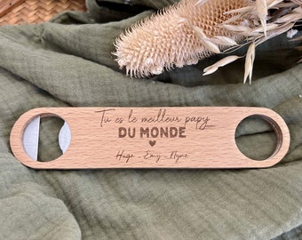 Personalized wooden bottle opener - Grandpa's Day - Grandpa gift idea - Happy Grandpa's Day - Bottle opener for Grandfather's Day