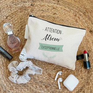 Cotton pouch - Exceptional Atsem - | zippered kit Personalized ATSEM gift idea - Original ATSEM gift - Thank you for this year