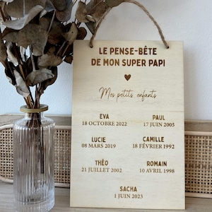 Sticky notes for grandpa - grandpa gift idea - wooden Grandfather&#39;s Day gift - Grandchildren&#39;s birthday date - Gift idea for grandpa