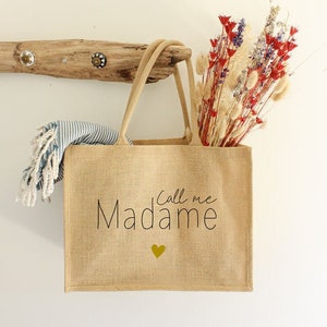 Jute bag Call me Madame - Bachelorette party gift - Personalized bridal gift - Original gift idea for evjf - Bag call me madame - Wedding