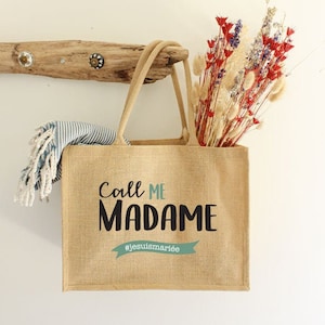 Cabas in jute - I&#39;m married - Just got married - EVJF gift idea - Original gift idea bachelorette party - Bag bag
