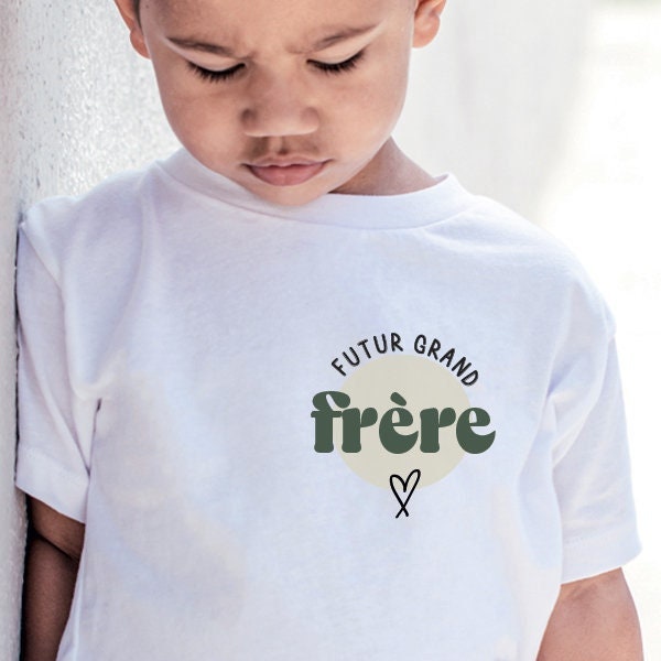 T-shirt enfant - Futur grand frère - Tee shirt grand frère - T-shirt d'annonce de future naissance - Annonce grossesse - Bientôt grand frère