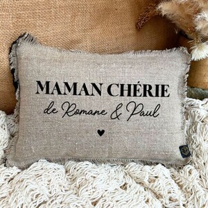 Mini personalizowana lniana poduszka specjalnie dla Mamy - spersonalizowany prezent - prezent na Dzień Matki - spersonalizowany prezent dla mamy