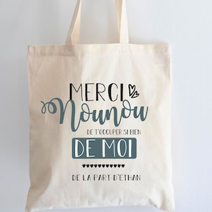 Custom cotton tote bag - Thank you nanny - Tote bag cotton nanny | Ideal nanny gift - Nanny bag - Customizable nanny tote bag