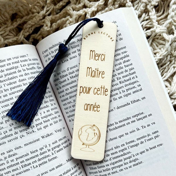 Personalized wooden bookmark - Thank you Master - Personalized gift idea - End of the year - Original personalized gift for Master