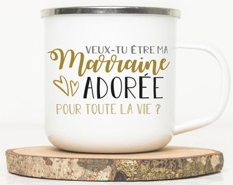 Mug - Veux tu être ma marraine adorée - Cadeau marraine - Demande marraine - Annonce marraine originale - Annonce grossesse - Tasse marraine