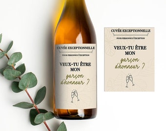 4 étiquettes à Vin Humoristiques "Aaron Adoré" - Autocollants 75x110 Mm - Cadeau Pot De Départ, Anniversaire, Retraite - 9