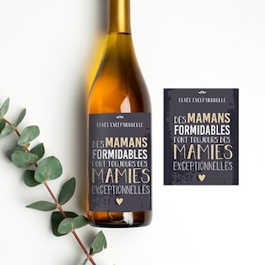 Bottle label - Mom/grandma quote - Pregnancy announcement | Grandparent pregnancy announcement - Birth announcement for super grandma