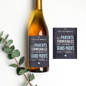 Bottle label - Parents / grandparents quote - Pregnancy announcement | Grandparent announcement - Birth announcement for bottle of wine