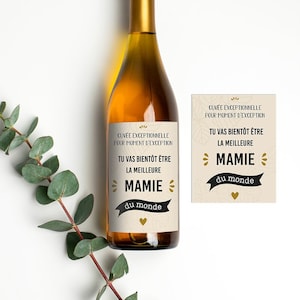 Personalized bottle label - You will soon be the best grandma in the world - Future grandma gift | Wine bottle label