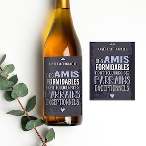 Personalized bottle label - Friends/godfathers quote - Pregnancy announcement - Original godfather announcement - Birth announcement for friend