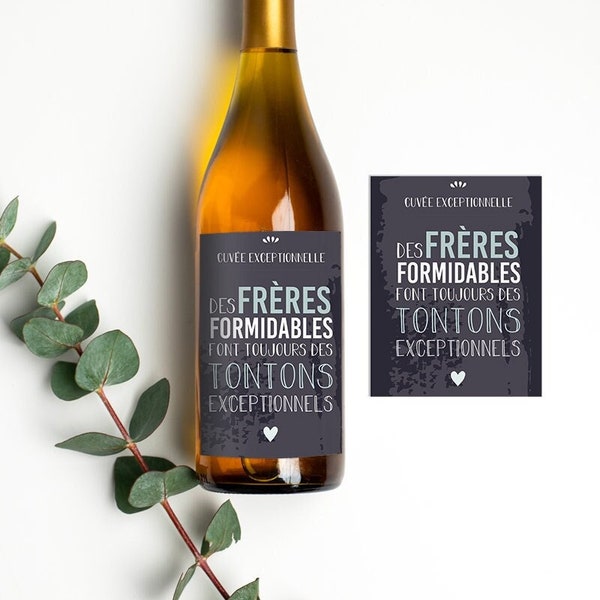 Personalized bottle label - Brother/uncle quote - Pregnancy announcement - Uncle pregnancy announcement - Uncle announcement - Uncle gift