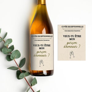 Etiquette bouteille personnalisée - Veux-tu être mon garçon d'honneur ? - Annonce mariage -Annonce mariage original - Idée cadeau original
