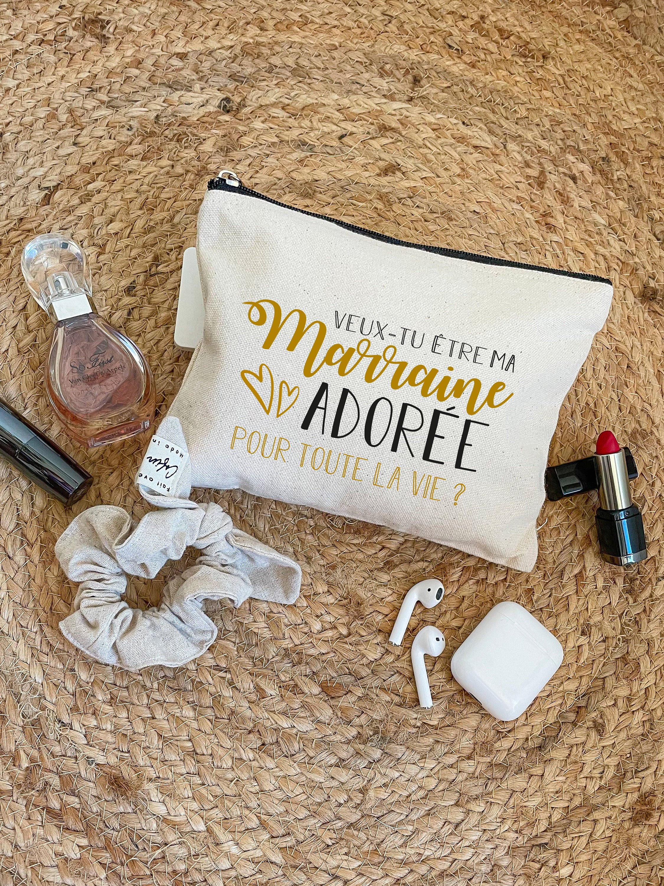 Zip cotton pouch - Do you want to be my beloved godmother? | Godmothe…