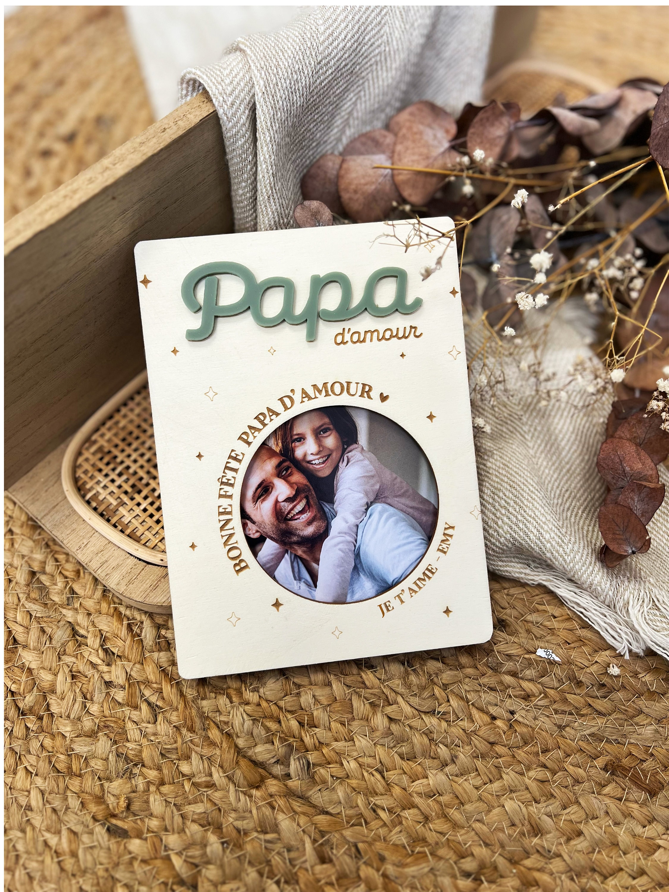 Personalized wooden photo frame - Dad
