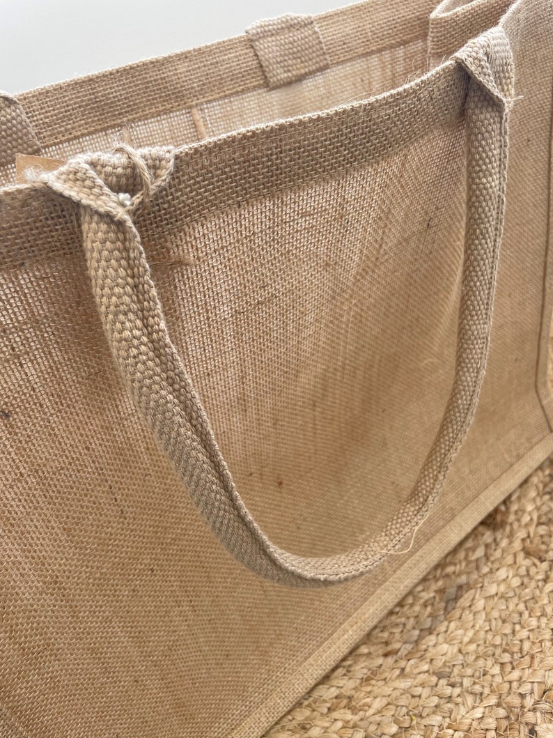 Cabas en jute personnalisé Maman et bébé Fête des mères Cadeau fête des mères Cadeau super maman Cabas jute personnalisable Sac image 3