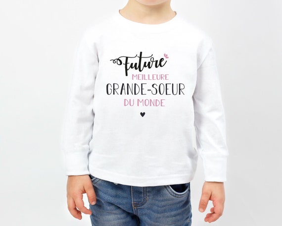 T-shirt manches longues enfant Future meilleure grande soeur du