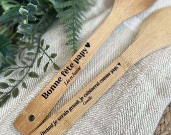 Personalized wooden spoon papy - Personalized gift idea papy - Personalized kitchen utensil - feast of grandpa