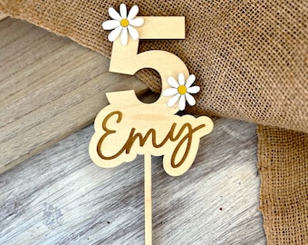 Décoration en bois pour gâteau - Cake topper - Cadeaux anniversaire en bois - Décoration anniversaire en bois - Gâteau personnalisée