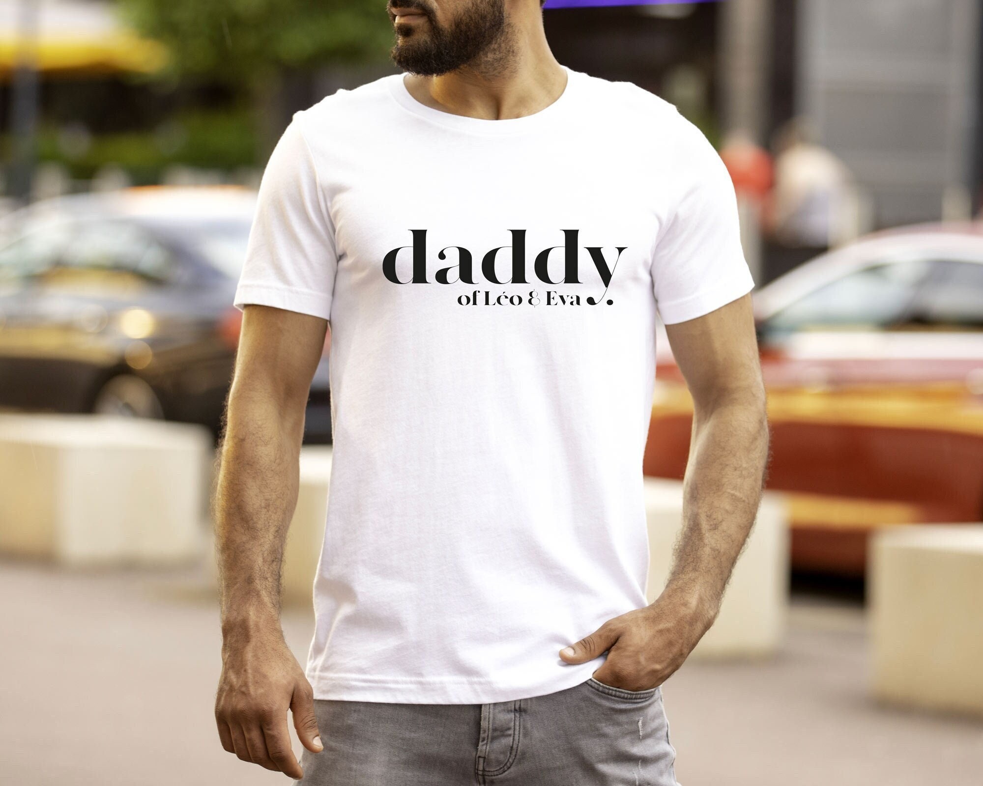 T-shirt homme Daddy of Texte t-shirt personnalisé Tee shirt papa à