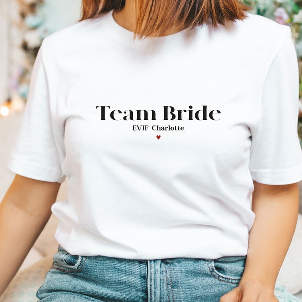 T-shirt EVJF personnalisé - Team bride - EVJF - Enterrement vie de jeune fille - Team de la mariée - Tee shirt Future mariée - Mariage