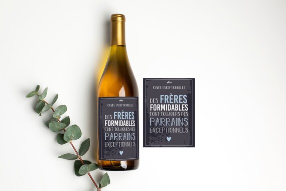 Etiquette Bouteille Citation Freres Parrains Annonce Etsy Canada