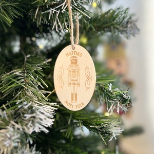 Personalized wooden Christmas decoration - Wooden soldier - Personalized Christmas ball - Christmas gift idea - Christmas decoration