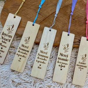 Personalized wooden bookmark - Thank you - Gift idea to personalize - Bookmark - Customizable nanny gift - Wooden nanny gift