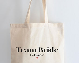 Tote bag en coton personnalisé EVJF - texte à personnaliser - Tote bag  - Enterrement de vie de jeune fille - Idée cadeau EVJF - Team bride