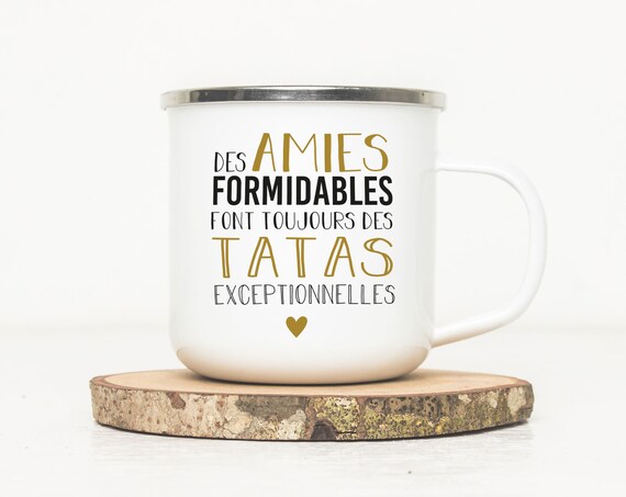 Mug Emaille Citation Tata Amie Tasse En Metal Annonce Etsy France