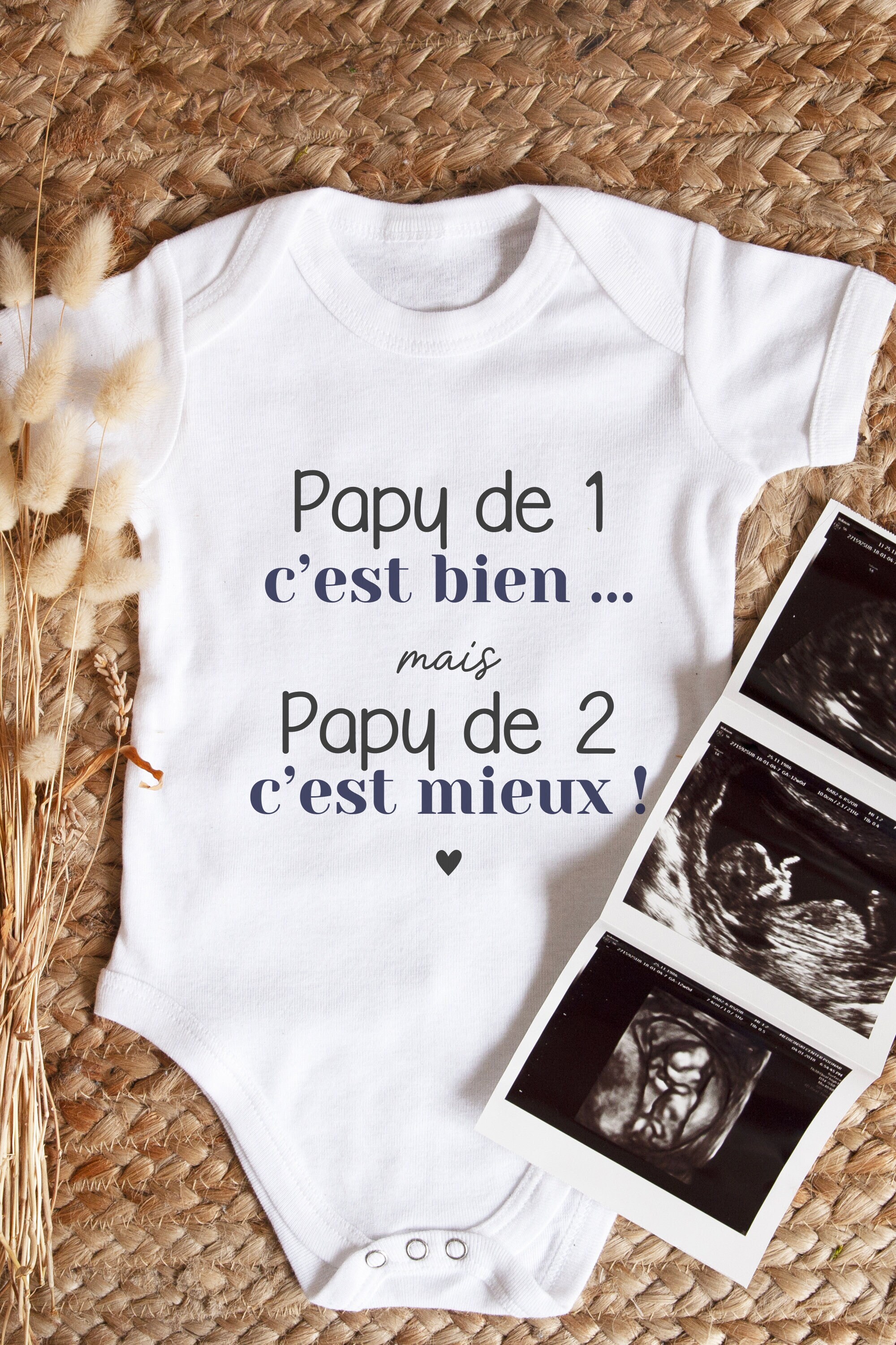 T-Shirt Humoristique "Papa De 1 C'est Bien Mais De 2 C'est Mieux" - Cadeau Drôle Pour Fête Des Pères Ou Annonce Grossesse