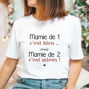 Granny t-shirt | Grandma&#39;s second pregnancy announcement - Grandma&#39;s T-shirt for 2 - pregnancy announcement - Grandma&#39;s T-shirt - Ideal grandma&#39;s gift