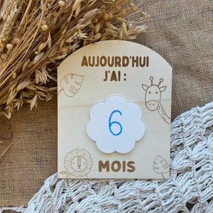 Carte étape personnalisée - Savane -  Carte souvenir de maternité - rond de naissance bébé - idée cadeau naissance personnalisée