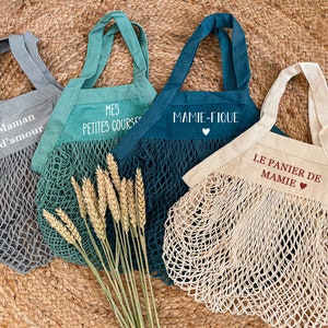 Shopping net bag - Customizable organic cotton net bag - Tote - Eco durable and reusable - Shopping bag - Gift idea