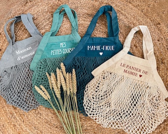 Mesh top shopping tote
