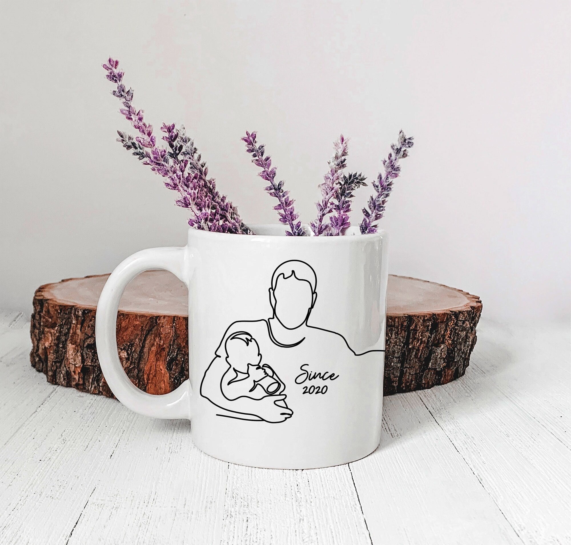 Tasse en Céramique Papa Personnalisé - Papa Depuis | Cadeau Saint Valentin de La Saint Valentin