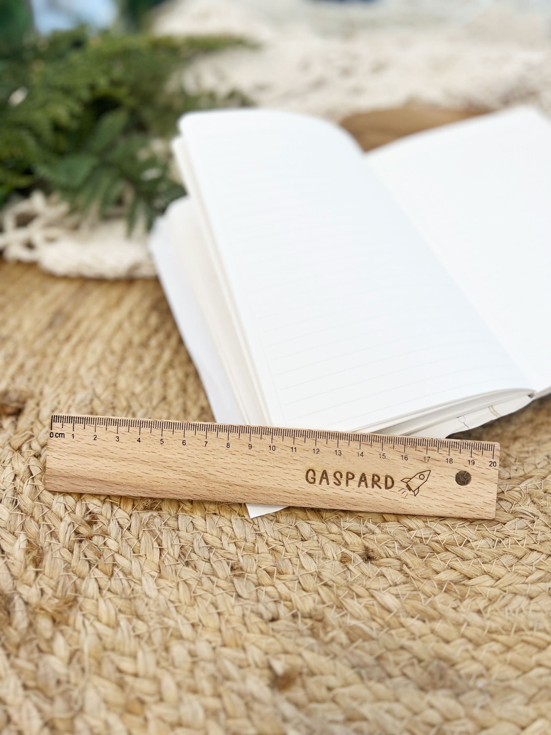 Personalized Wooden Ruler | Rocket - Personalized School Accessories ...